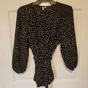 Polka Dot Black and Tan Women's Top